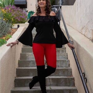 Elegant Red Skinny Pants